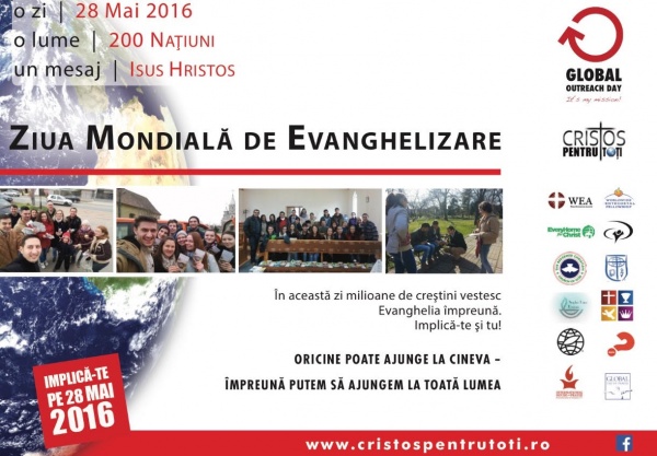 Ziua Mondială de Evanghelizare-„Global Outreach Day”-28 Mai 2016